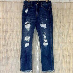 Hollister Ripped Curvy High-Rise Mom Jeans Dark Wash | Women's W26 L25